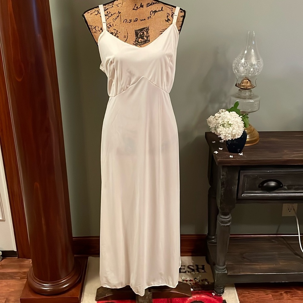 Classic Cream Slip Chemise with Adjustable Straps